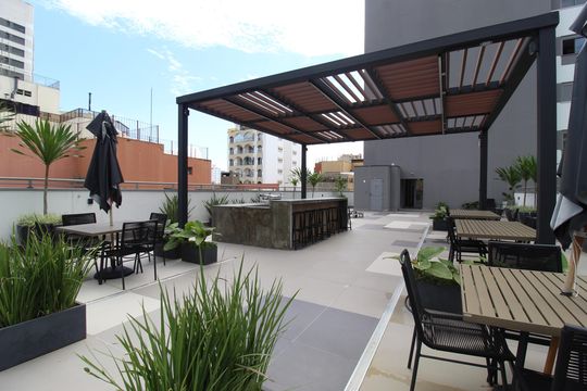 Área Comum - Churrasqueira de apartamento para alugar com 1 quarto, 25m² em Vila Nova Conceição, São Paulo