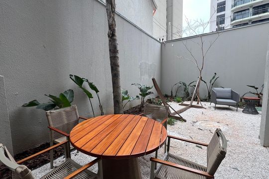 Área comum de kitnet/studio para alugar com 1 quarto, 28m² em Pinheiros, São Paulo