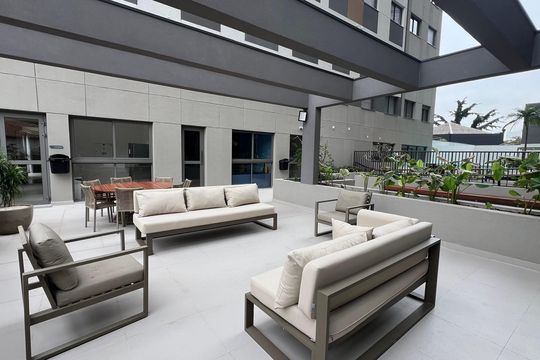 Área comum de kitnet/studio para alugar com 1 quarto, 28m² em Pinheiros, São Paulo