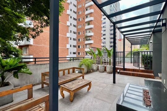 Área comum de kitnet/studio para alugar com 1 quarto, 33m² em Pinheiros, São Paulo