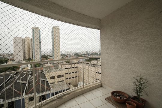 Varanda da Sala de apartamento à venda com 3 quartos, 84m² em Vila Valparaíso, Santo André