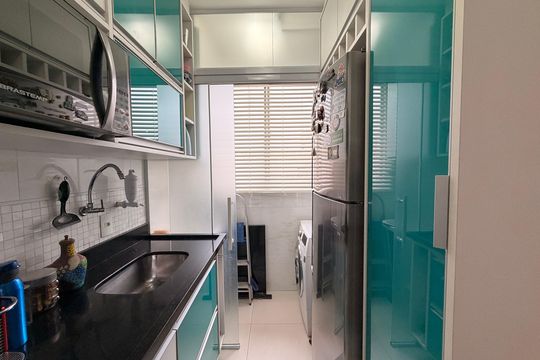 Cozinha de apartamento à venda com 2 quartos, 50m² em Vila Arens/vila Progresso, Jundiaí