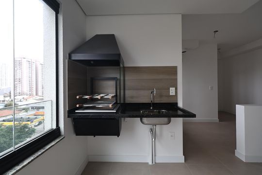 Varanda gourmet  de apartamento à venda com 3 quartos, 94m² em Campestre, Santo André