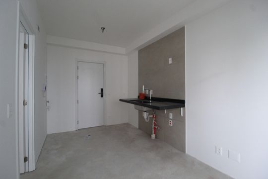 Sala/Cozinha de apartamento à venda com 1 quarto, 33m² em Indianópolis, São Paulo