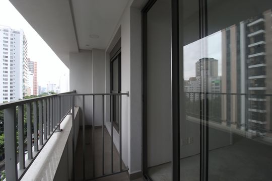 Varanda de apartamento à venda com 1 quarto, 33m² em Indianópolis, São Paulo