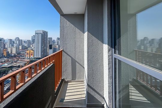 Varanda do Studio de kitnet/studio à venda com 1 quarto, 26m² em Pinheiros, São Paulo
