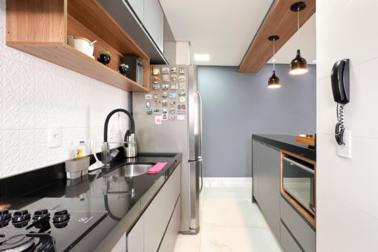 Cozinha de apartamento à venda com 2 quartos, 52m² em Santa Terezinha, São Bernardo do Campo