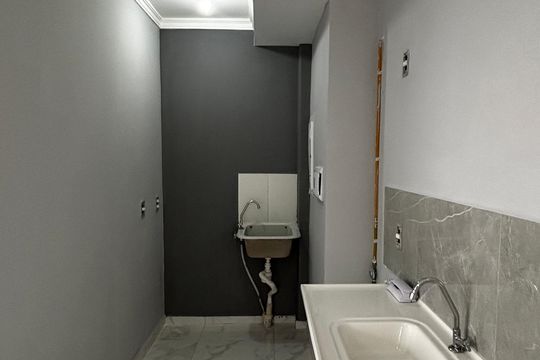 Cozinha e Área de Serviço de apartamento à venda com 2 quartos, 32m² em Parque Erasmo Assunção, Santo André