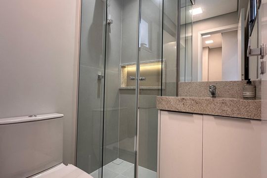 Banheiro de apartamento à venda com 3 quartos, 153m² em Jardim, Santo André