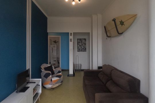 Sala de apartamento para alugar com 1 quarto, 91m² em Boqueirão, Santos