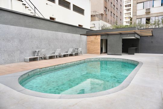 Área comum - Piscina de apartamento à venda com 4 quartos, 240m² em Funcionários, Belo Horizonte