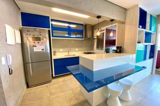 Cozinha de apartamento para alugar com 2 quartos, 92m² em Vila Regente Feijó, São Paulo