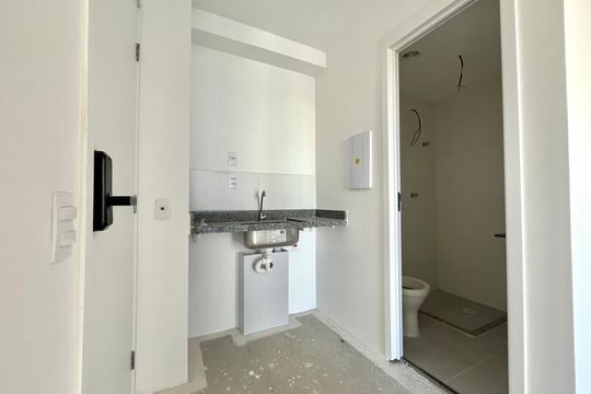 Cozinha de kitnet/studio à venda com 1 quarto, 20m² em Vila Clementino, São Paulo