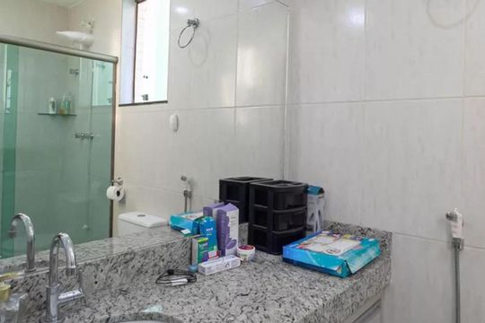 Banheiro da Suíte 1 de apartamento à venda com 4 quartos, 175m² em Paquetá, Belo Horizonte