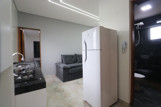 Cozinha de apartamento para alugar com 2 quartos, 35m² em Parque Santa Madalena, São Paulo