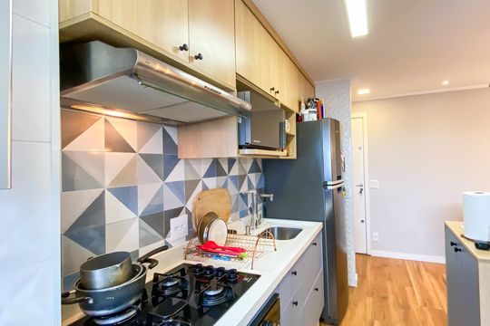 Cozinha  de apartamento à venda com 2 quartos, 46m² em Jardim Brasilia, São Paulo