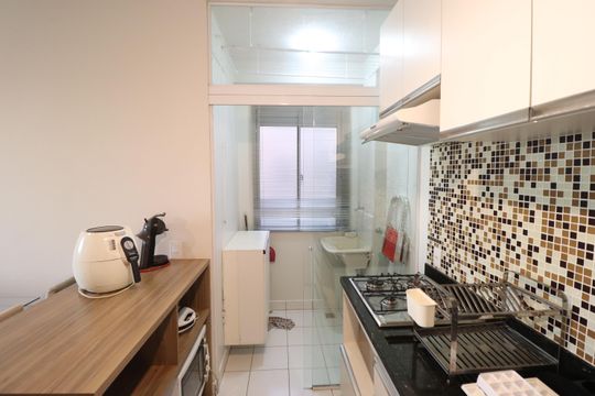 Cozinha de apartamento para alugar com 2 quartos, 55m² em Novo Mundo, Uberlândia