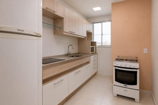 Cozinha de apartamento para alugar com 2 quartos, 40m² em Santa Fe, Gravataí