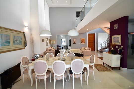 Sala de casa de condomínio à venda com 3 quartos, 388m² em Jardim do Sol, Campinas