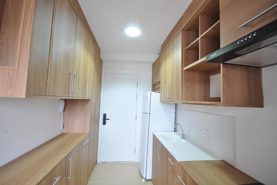 Cozinha - Armários de apartamento à venda com 1 quarto, 17m² em Vila Nilo, São Paulo