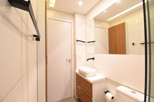 Banheiro do Studio de kitnet/studio para alugar com 1 quarto, 27m² em Juvevê, Curitiba