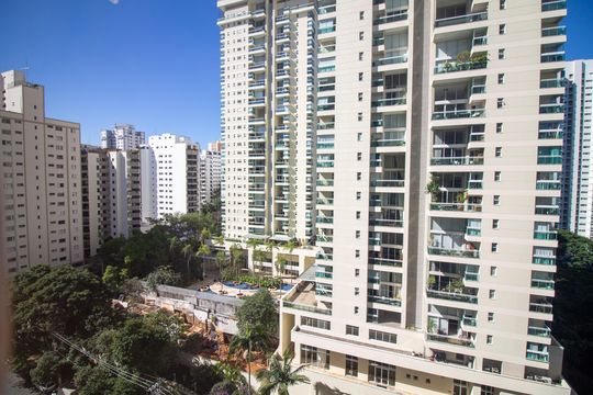 Varanda - Vista de kitnet/studio à venda com 1 quarto, 60m² em Campo Belo, São Paulo