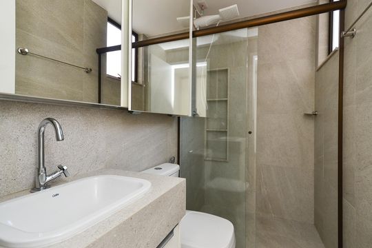 Banheiro Suíte de apartamento à venda com 3 quartos, 88m² em São Lucas, Belo Horizonte