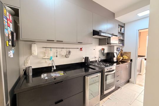 Cozinha de apartamento à venda com 2 quartos, 69m² em Parque Residencial Nove de Julho, Jundiaí