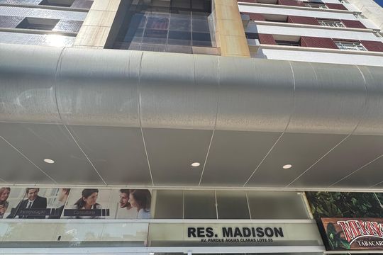 Fachada longe de apartamento à venda com 1 quarto, 28m² em Águas Claras, Brasília