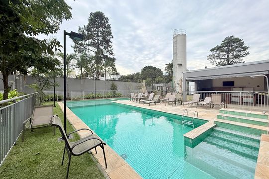 Piscina  de apartamento para alugar com 1 quarto, 24m² em Santo Amaro, São Paulo