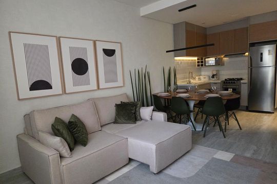Sala  de apartamento para alugar com 1 quarto, 56m² em Alphaville Industrial, Barueri