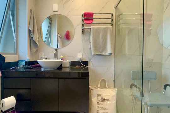 Banheiro da Suíte 1 de apartamento à venda com 3 quartos, 170m² em Jardim Paulista, São Paulo