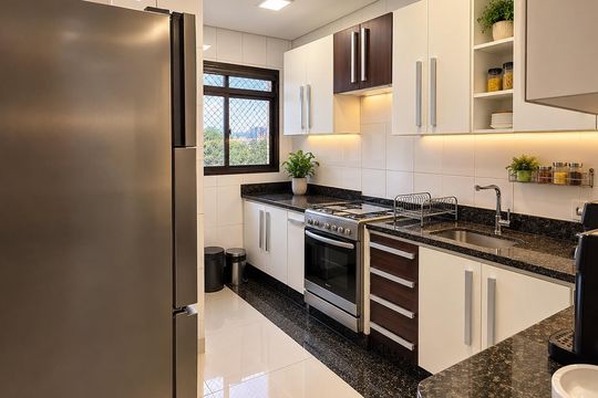 Cozinha de apartamento à venda com 3 quartos, 211m² em Estoril, Belo Horizonte
