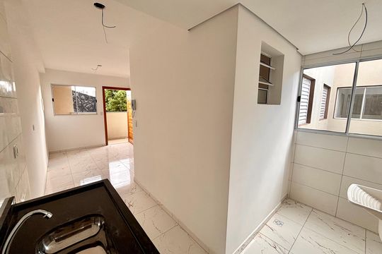 Cozinha e Área de Serviço de apartamento à venda com 2 quartos, 37m² em Vila Guilhermina, São Paulo
