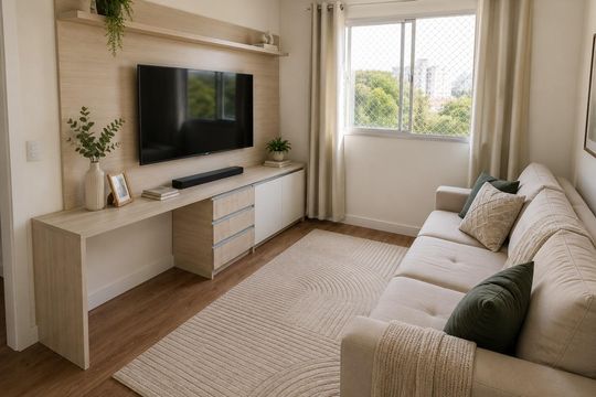 Sala de apartamento para alugar com 1 quarto, 49m² em Mário Quintana, Porto Alegre