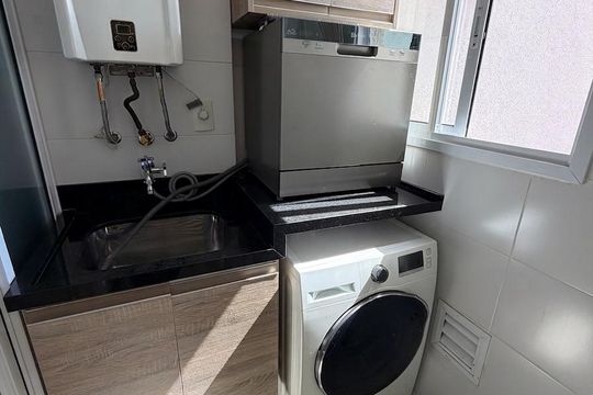 Área de serviço de apartamento à venda com 2 quartos, 67m² em Santo Antônio, São Caetano do Sul