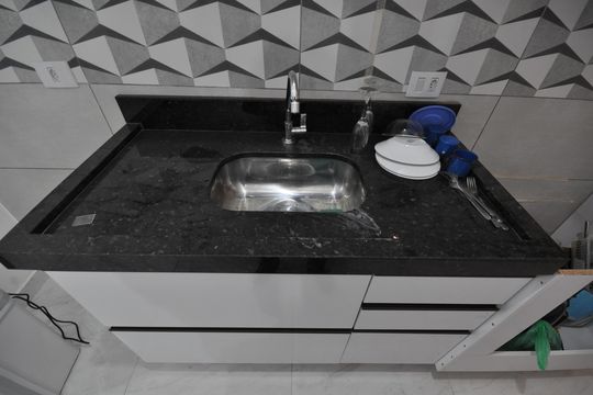Cozinha de casa de condomínio à venda com 2 quartos, 48m² em Vila Nova Mazzei, São Paulo