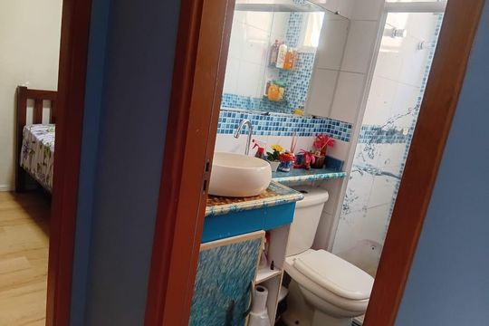 Banheiro de apartamento à venda com 1 quarto, 47m² em Jardim Iris, São Paulo