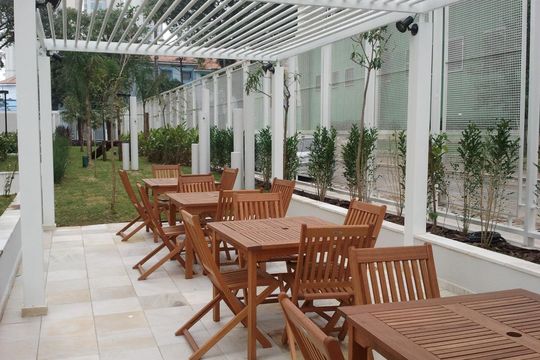 Área externa de apartamento para alugar com 1 quarto, 45m² em Santo Amaro, São Paulo