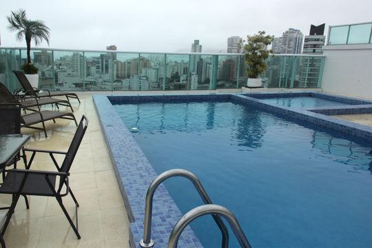 Área comum - Piscina de apartamento para alugar com 2 quartos, 84m² em Ponta da Praia, Santos