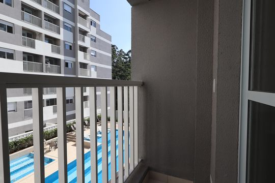 Varanda da Sala de apartamento para alugar com 1 quarto, 27m² em Portal do Morumbi, São Paulo