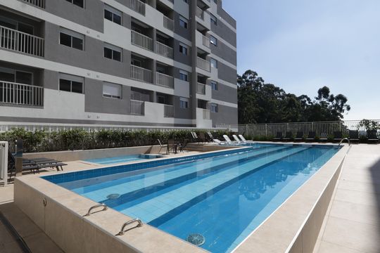 Área comum - Piscina de apartamento para alugar com 1 quarto, 27m² em Portal do Morumbi, São Paulo