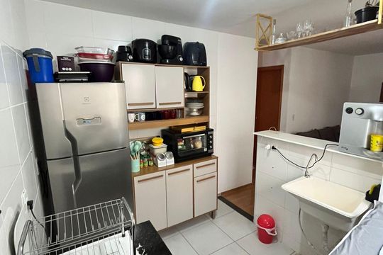 Cozinha de apartamento à venda com 2 quartos, 39m² em Setor Perim, Goiânia