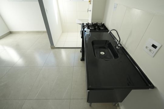 Cozinha de apartamento para alugar com 2 quartos, 39m² em Jardim, Santo André