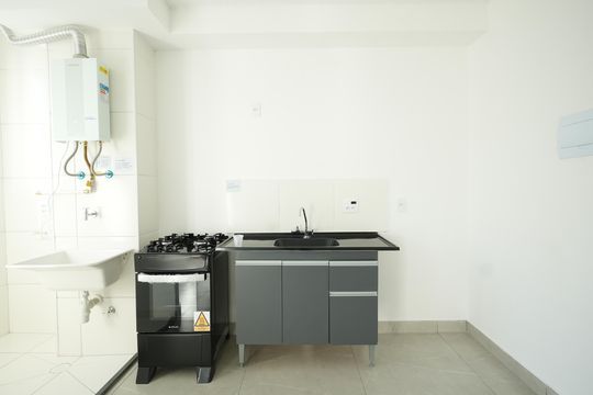 Cozinha de apartamento para alugar com 2 quartos, 39m² em Jardim, Santo André