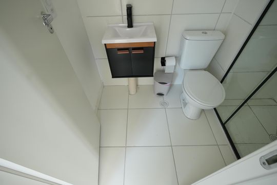 Banheiro Social de apartamento para alugar com 2 quartos, 39m² em Jardim, Santo André
