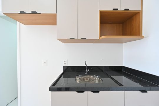 Cozinha de kitnet/studio para alugar com 1 quarto, 26m² em Vila Clementino, São Paulo