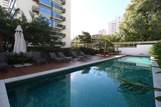 Área Comum - Piscina de apartamento à venda com 1 quarto, 142m² em Vila Olímpia, São Paulo