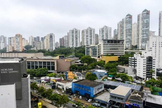 Área externa de kitnet/studio para alugar com 1 quarto, 17m² em Vila Andrade, São Paulo