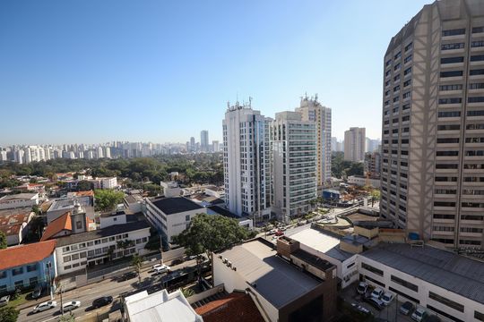 Vista Varanda Sala de apartamento para alugar com 3 quartos, 160m² em Santo Amaro, São Paulo